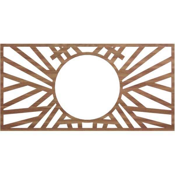 Ekena Millwork Hoover Wood Fretwork Pierced Ceiling Medallion, Walnut, 20"W x 10"H x 7 3/8"ID x 1/4"T CMWP20X10X0250HOWA - main